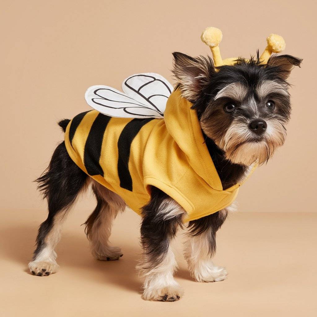 Pet Bee Halloween Costume Dog Hoodies Cat Holiday Cosplay Warm Clothes Puppy Cute Hooded Coat Christmas Outfits for Cat and Small Dogs (Yellow, X-Large)