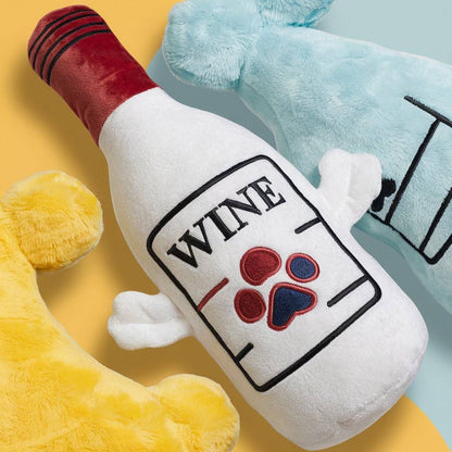 Plush Dog Winebottle Chew Sound Soft Beer Bottle Toy Funny Bite-Resistant Squeaky Relieve Boredom