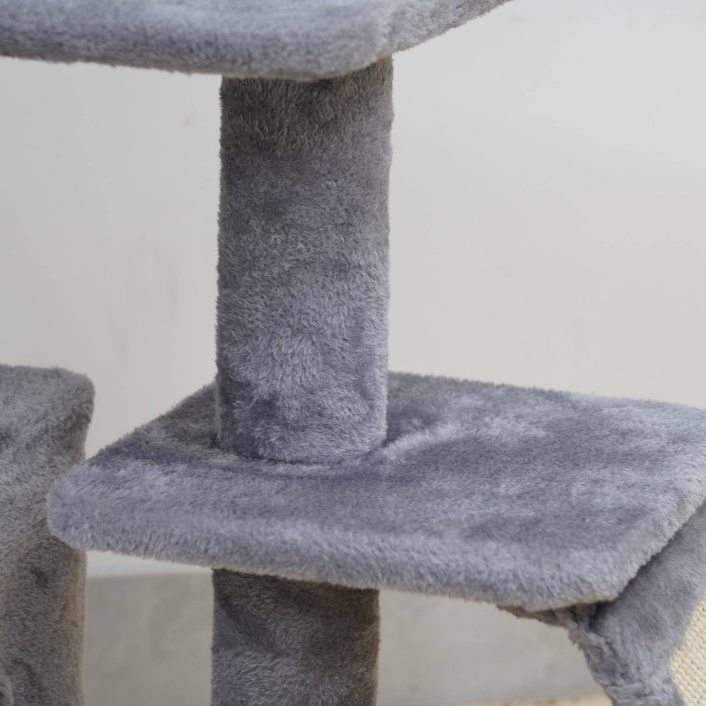 4-Level Grey Cat Tree with Condo and Scratching Pad, 48'' Height